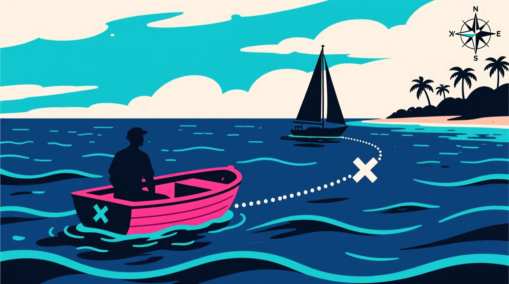 Brian Hooker shares maps showing where he says his wife went missing in the Bahamas