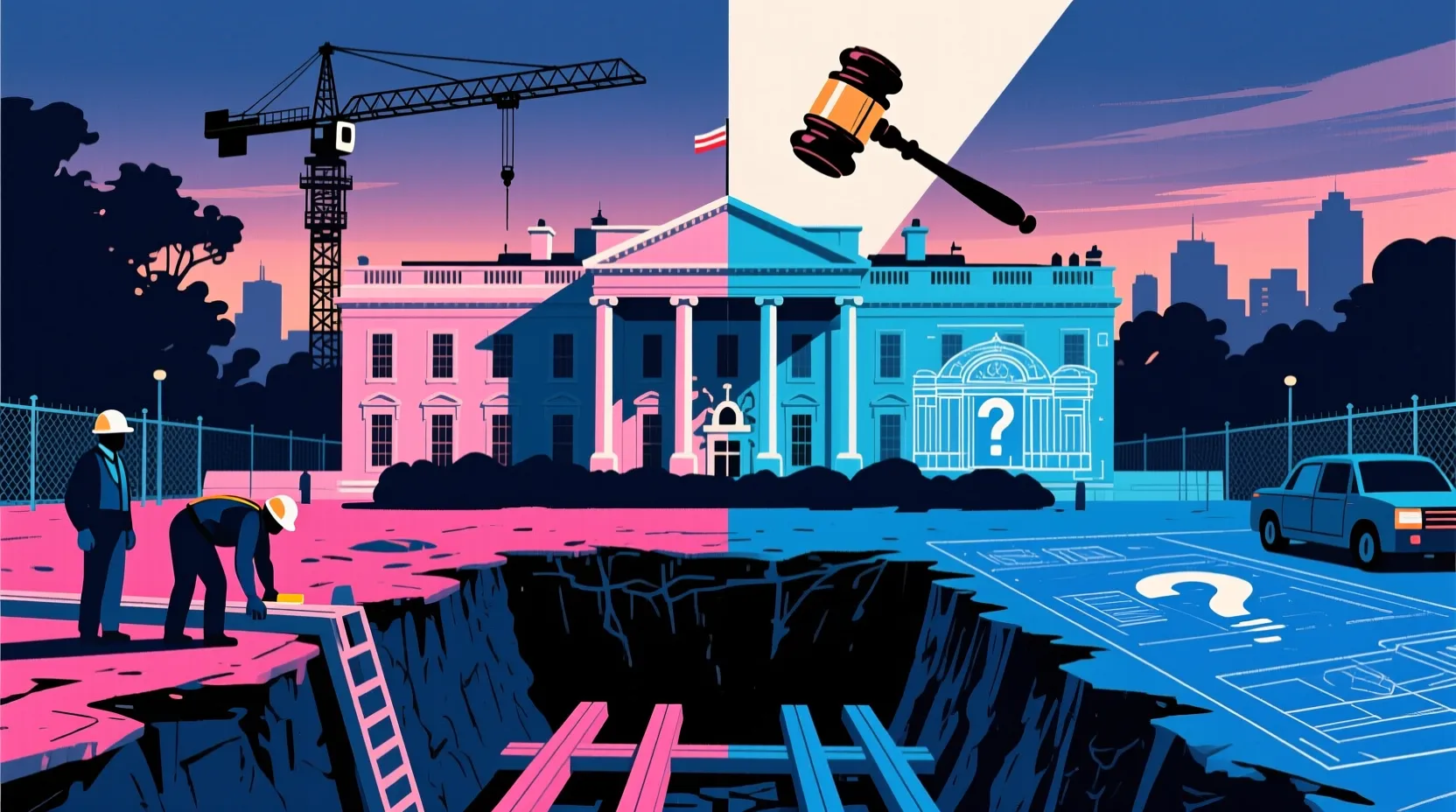 Judge says aboveground work on Trump's White House ballroom must stop again