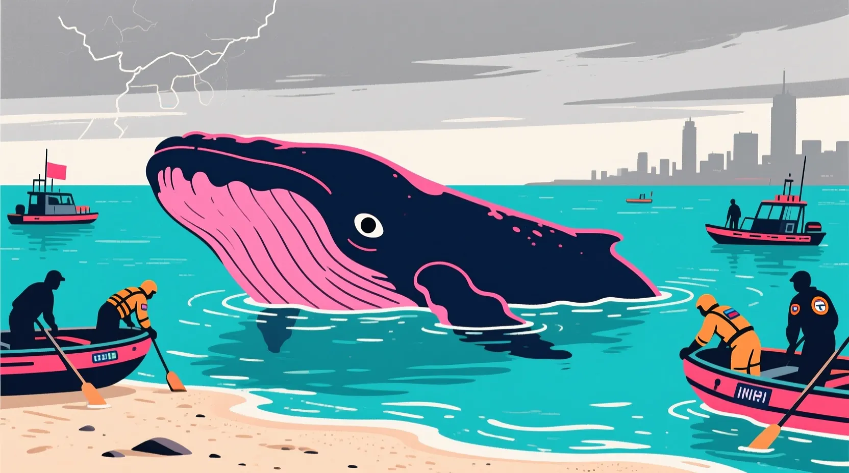 A whale named Timmy is stranded off Germany and people can't agree on what to do