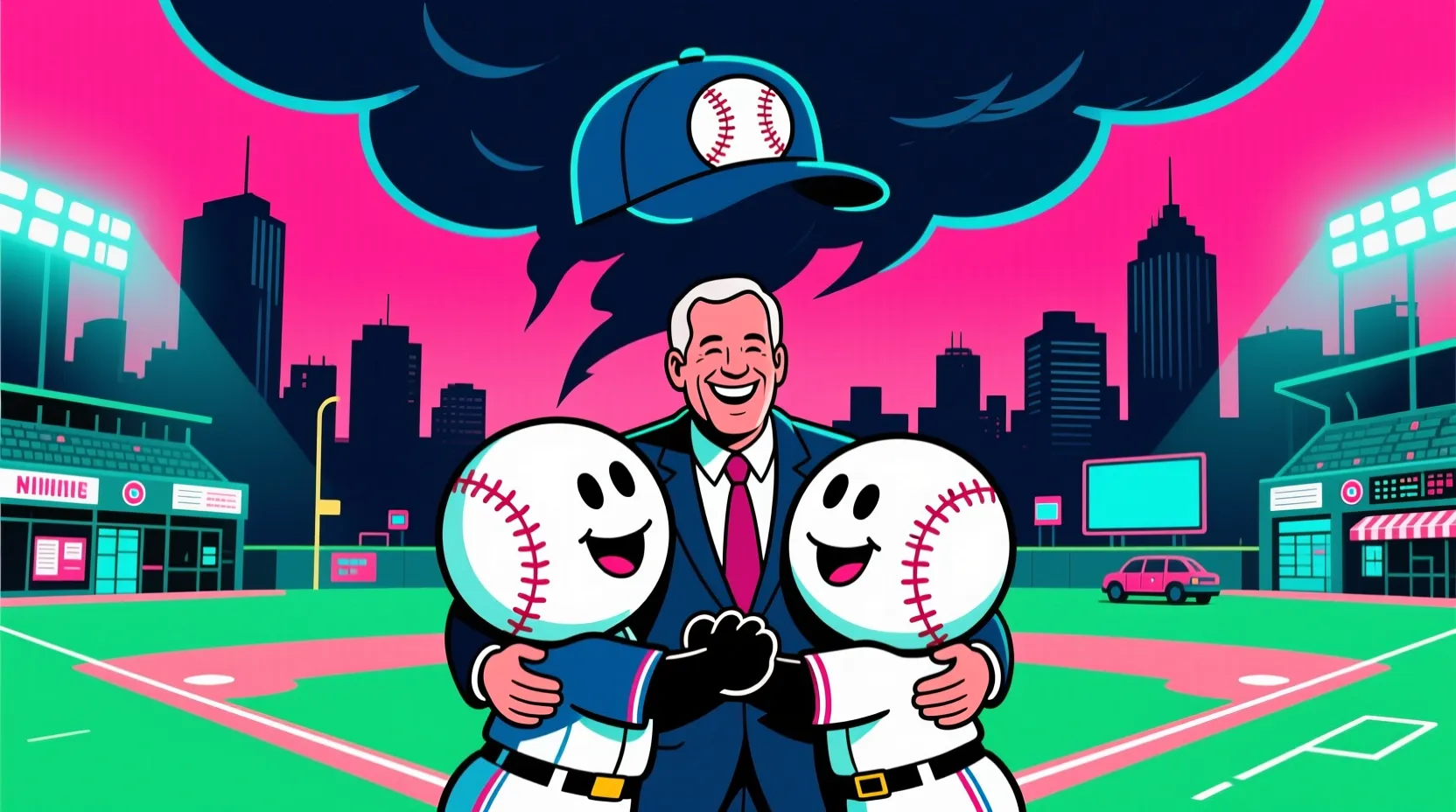 Mets fans are joking about a curse after the team's losing streak started right after the mayor hugged the mascots