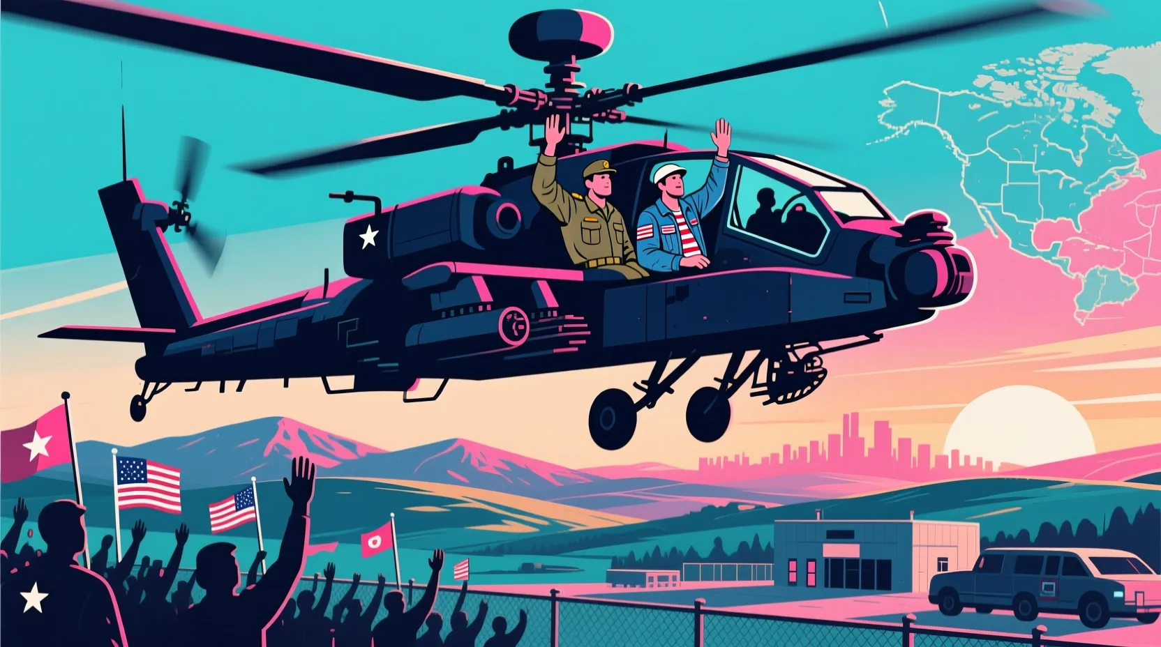 Kid Rock and Pete Hegseth take flight in Army Apache helicopters after earlier flyover stirred debate